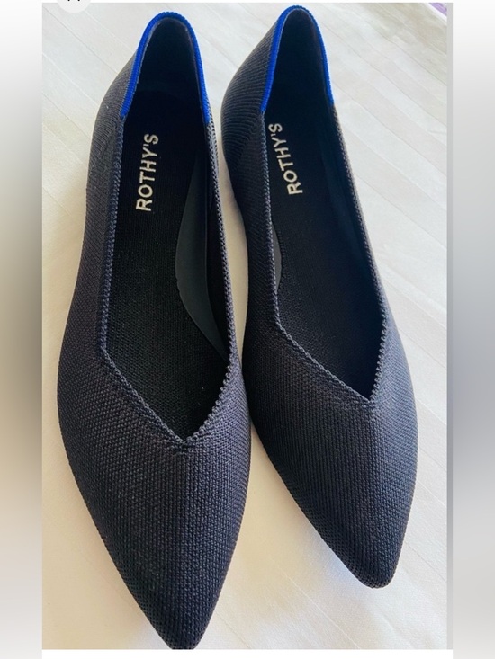 Rothy's Shoes - 🔥Rothy's Elegant Black Flats with Blue Detail